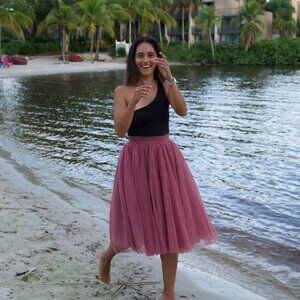 NWT Midi Plum Tutu Tulle Skirt